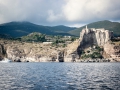 The rugged shore of Capri, Italy